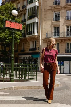 Tops|LA PETITE ÉTOILE T-Shirt Peace Framboise