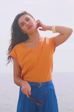 Tops|LA PETITE ÉTOILE T-Shirt Safia Orange