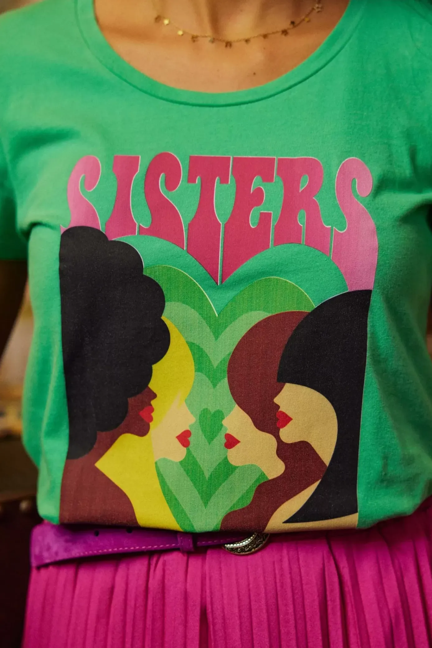 Tops|LA PETITE ÉTOILE T-Shirt Soeurettes Vert